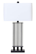 Selene Clear Glass Table Lamp With Matte Black Base