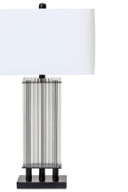 Selene Clear Glass Table Lamp With Matte Black Base