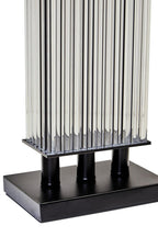 Selene Clear Glass Table Lamp With Matte Black Base