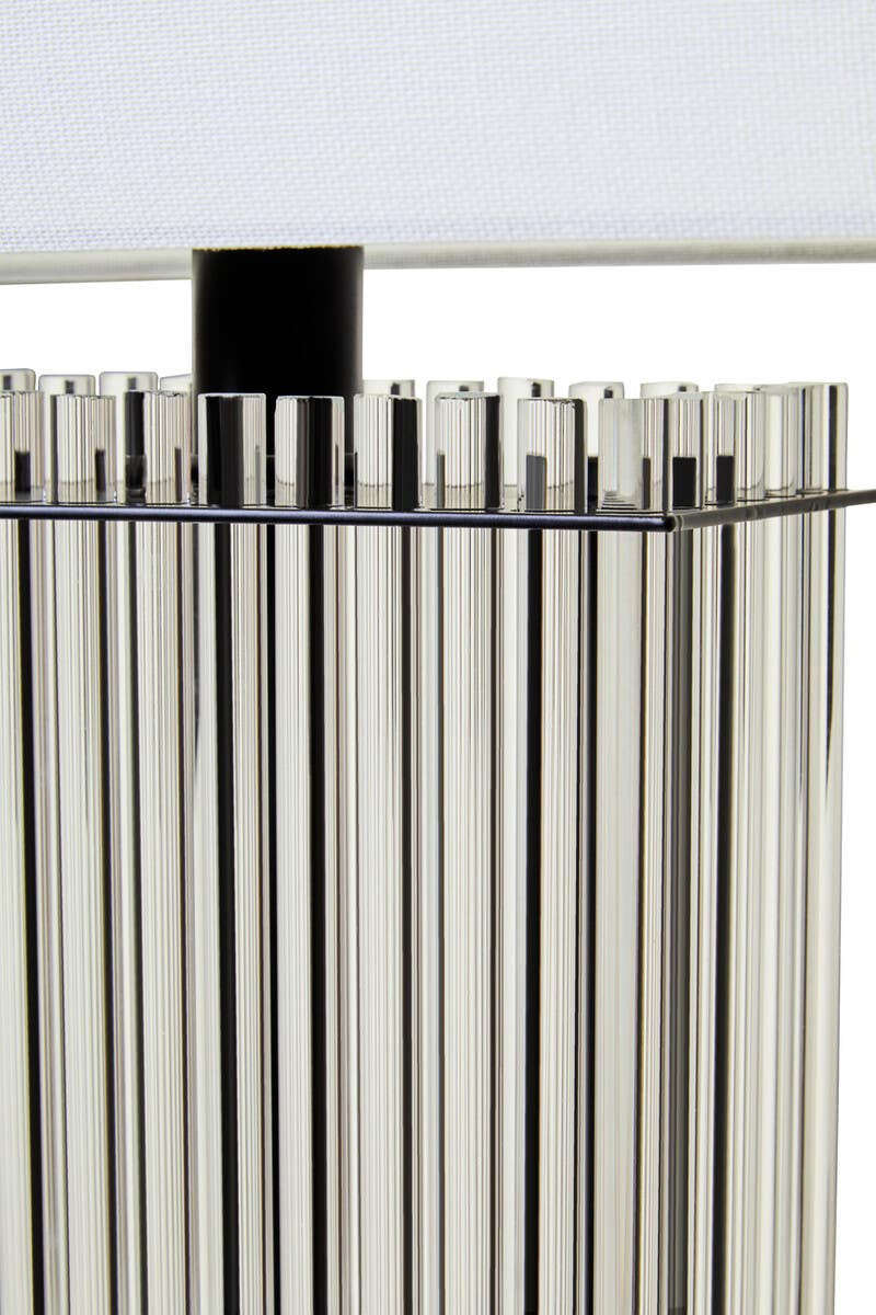 Selene Clear Glass Table Lamp With Matte Black Base