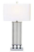 Selene Clear Glass Table Lamp With Matte Silver Base