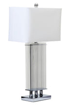 Selene Clear Glass Table Lamp With Matte Silver Base