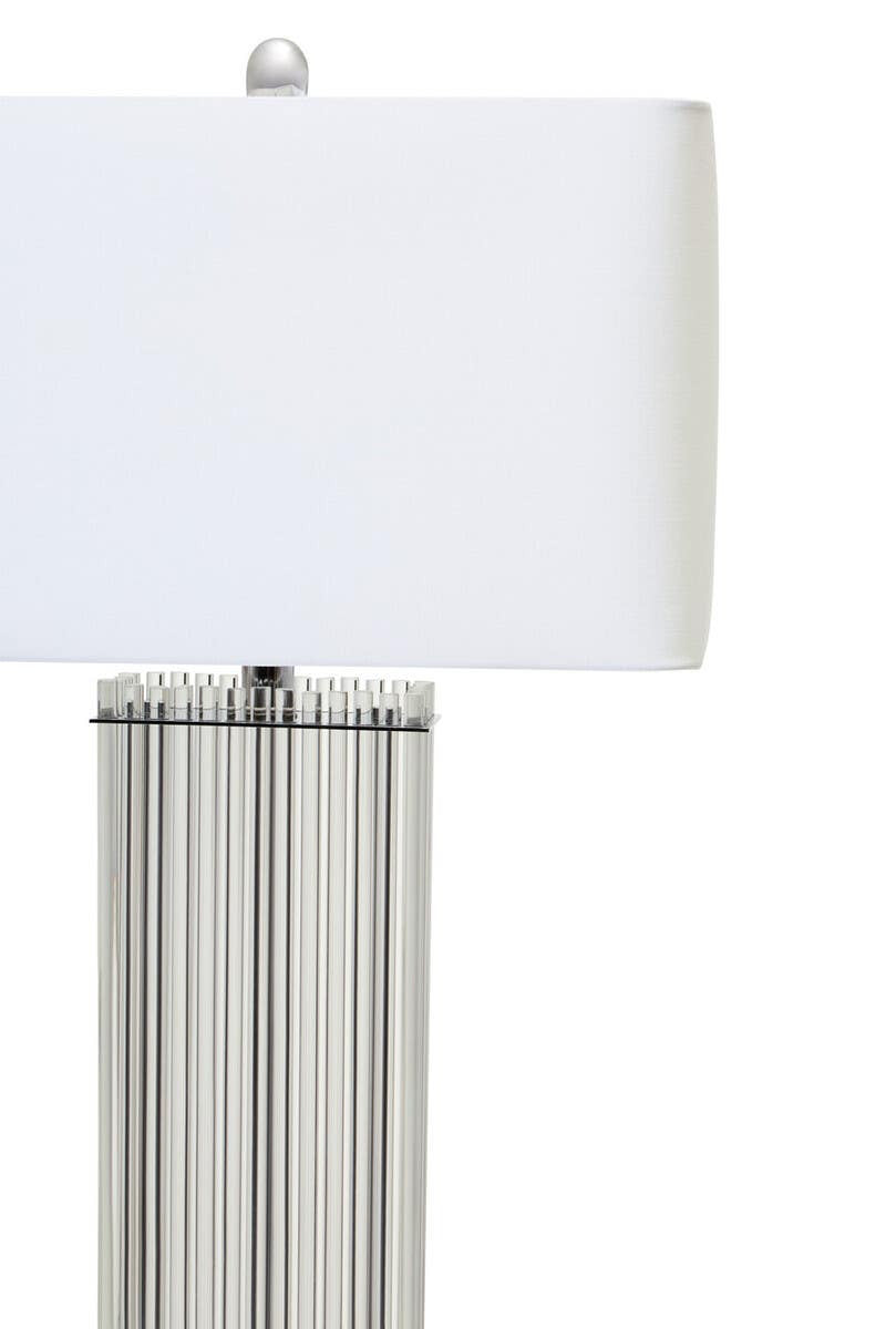 Selene Clear Glass Table Lamp With Matte Silver Base