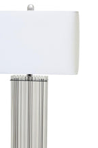 Selene Clear Glass Table Lamp With Matte Silver Base