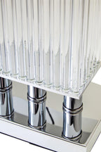 Selene Clear Glass Table Lamp With Matte Silver Base