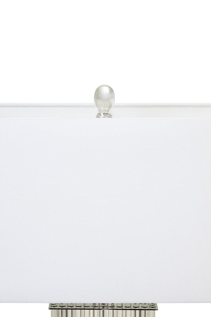 Selene Clear Glass Table Lamp With Matte Silver Base