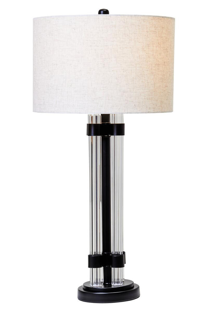 Soren Matte Black and Ivory Table Lamp