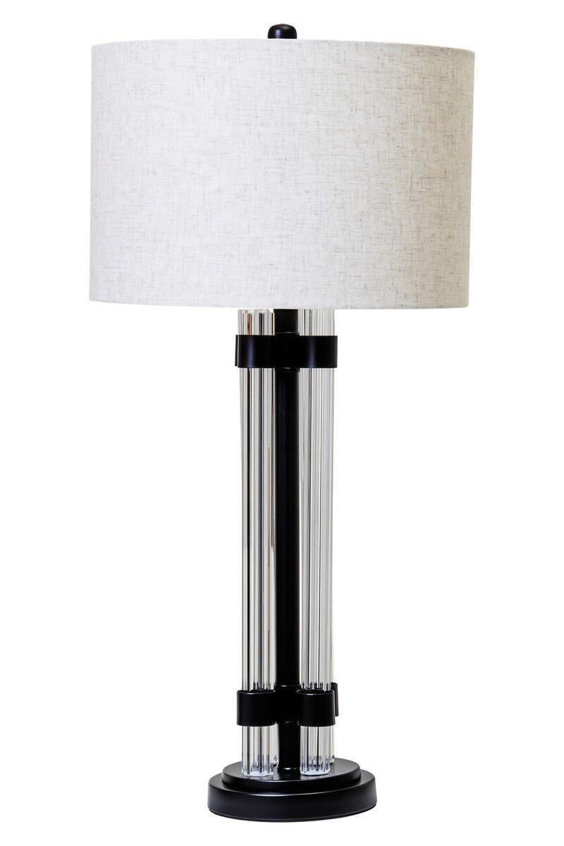 Soren Matte Black and Ivory Table Lamp