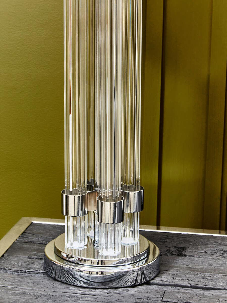 Soren Matte Silver and Ivory Table Lamp