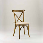 Antique black crossback chair – tie on seat pad