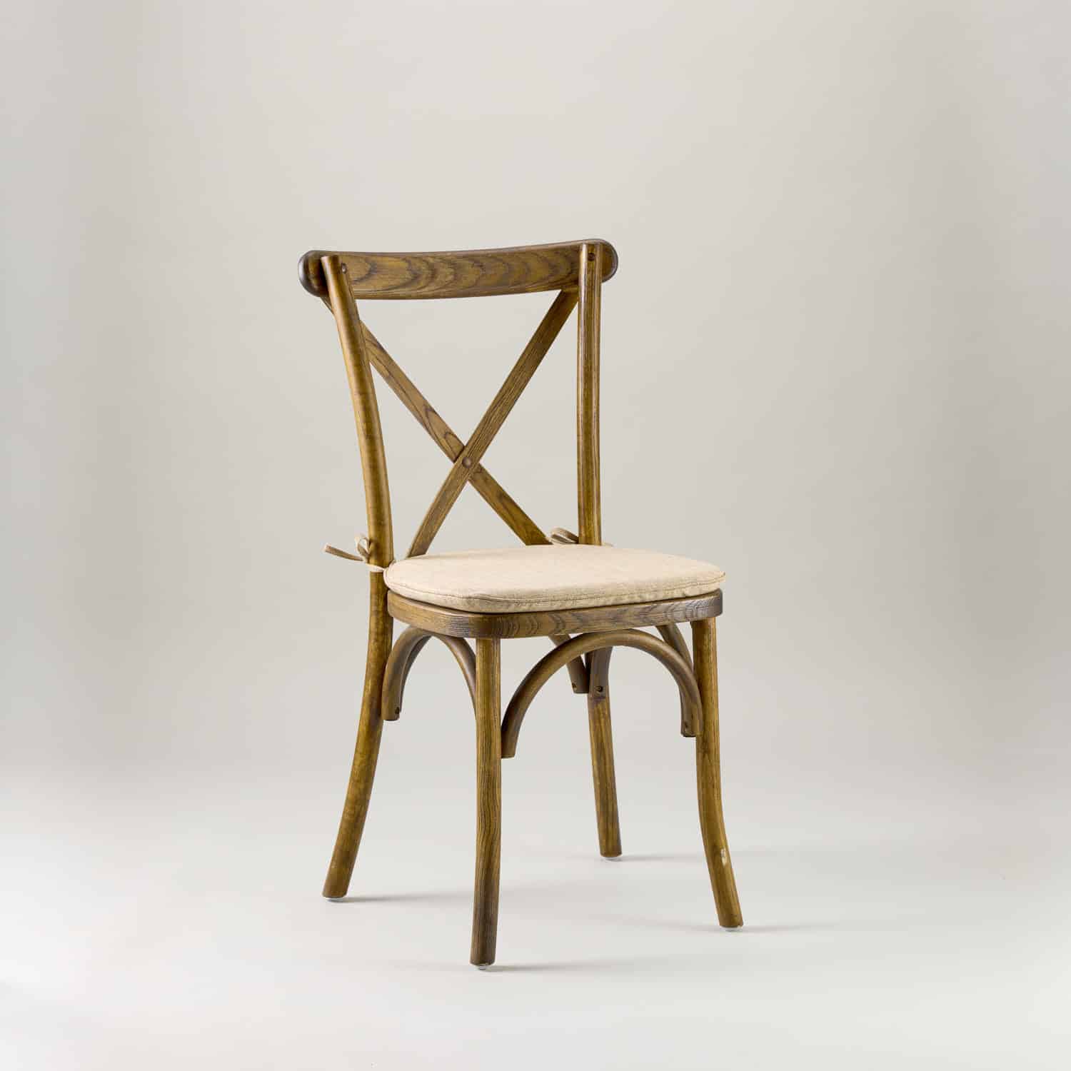 Antique black crossback chair – tie on seat pad