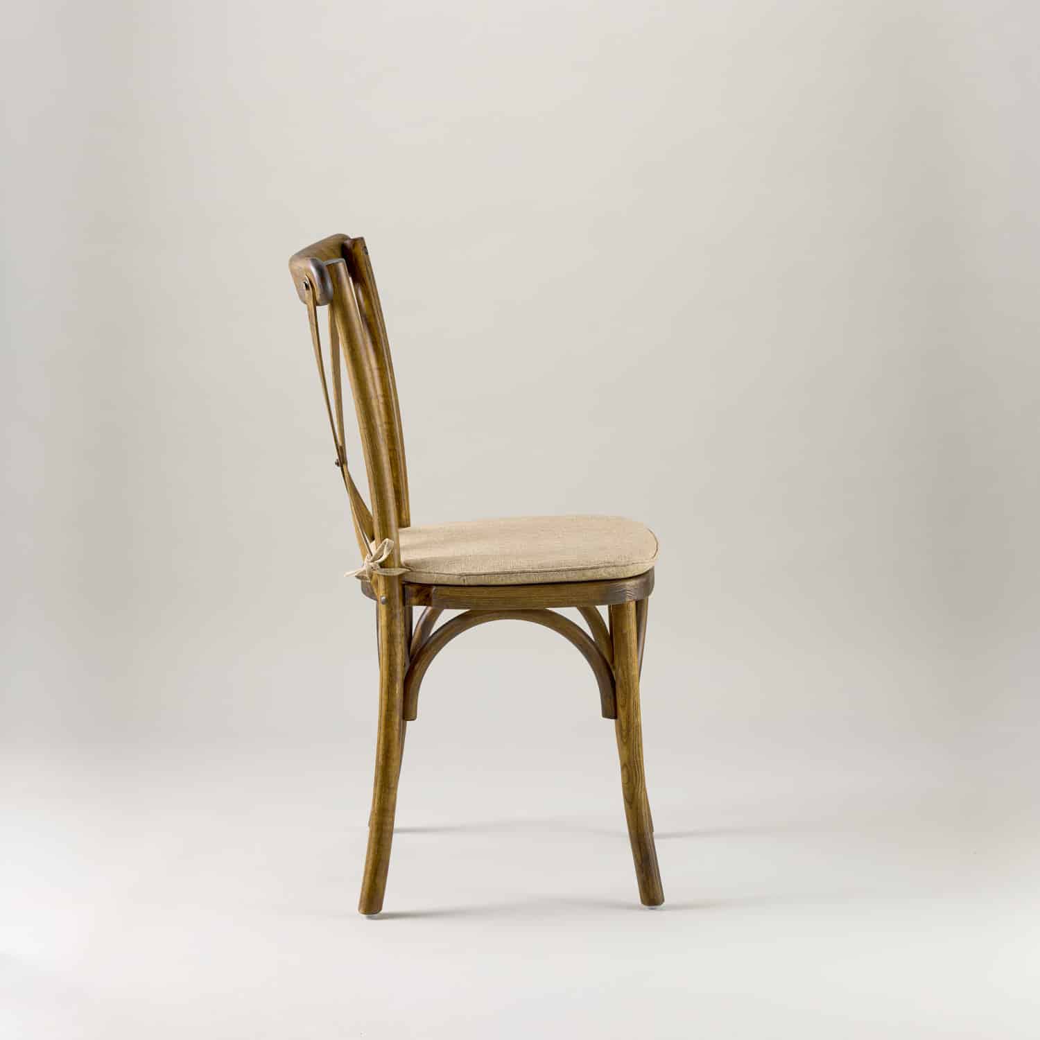 Antique black crossback chair – tie on seat pad