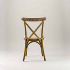 Antique black crossback chair – tie on seat pad