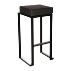 Black Frame Black Faux Leather Seat Pad