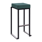 Black Frame Green Velvet Seat Pad