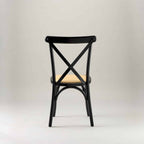 Black crossback chair – rattan seat pad