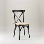 Black crossback chair – tie on seat pad