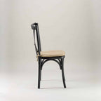 Black crossback chair – tie on seat pad