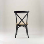 Black crossback chair – tie on seat pad