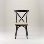 Black crossback chair – tie on seat pad
