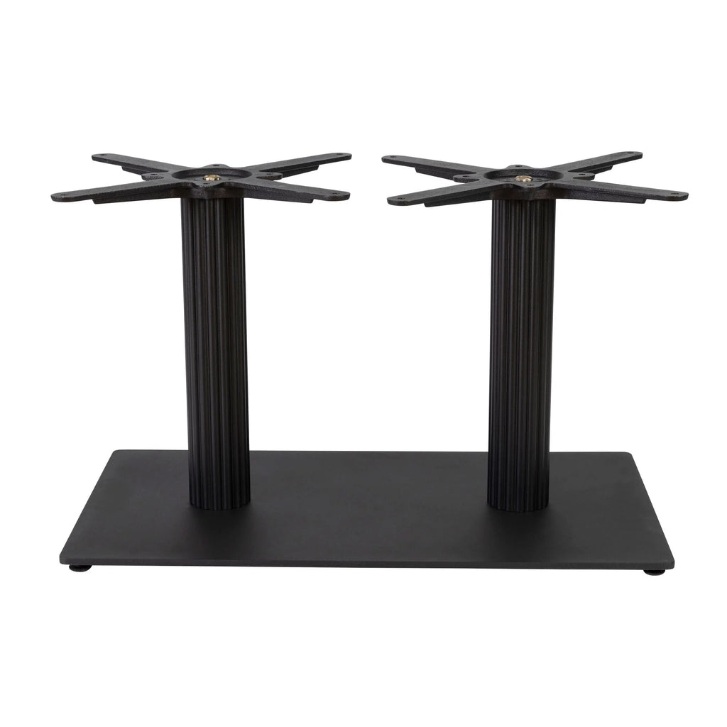 Boston Coffee Height Table Base Large Rectangular Fluted Black Side