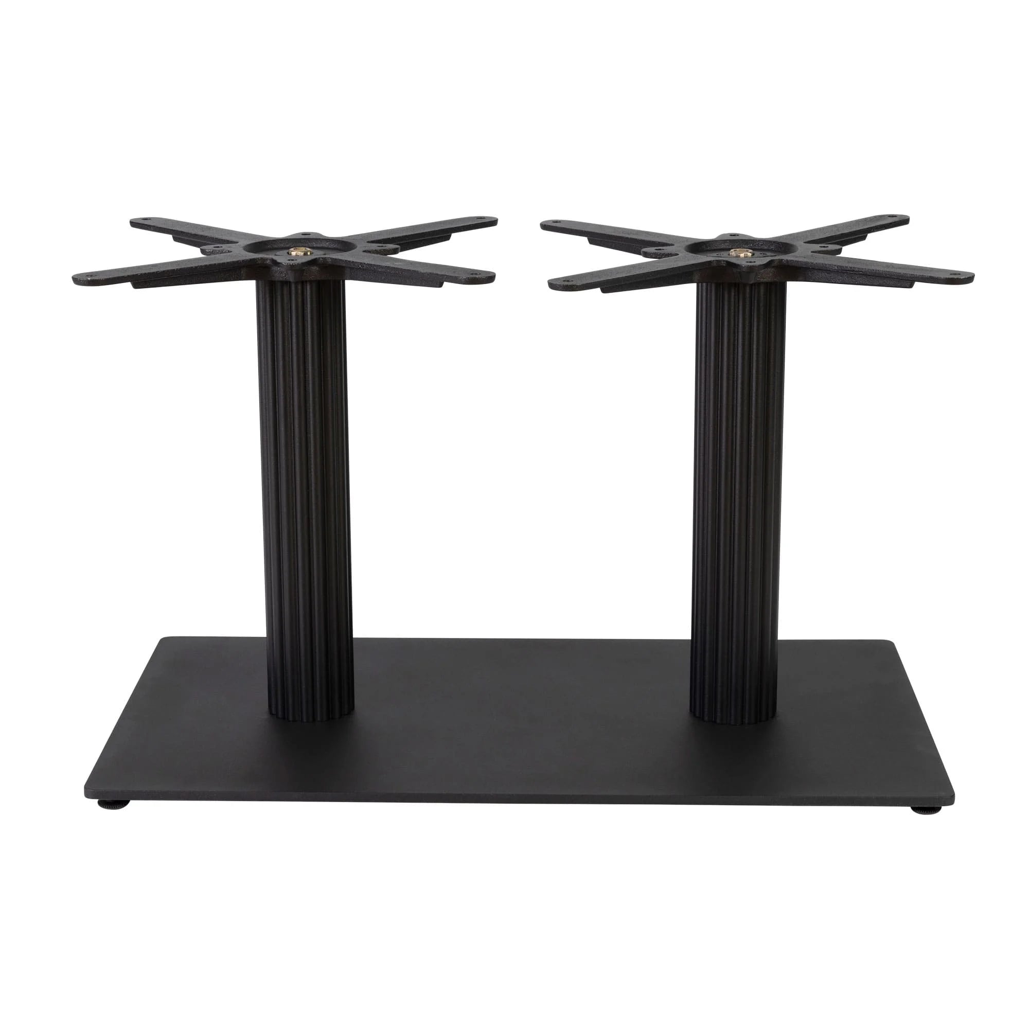 Boston Coffee Height Table Base Large Rectangular Fluted Black Side