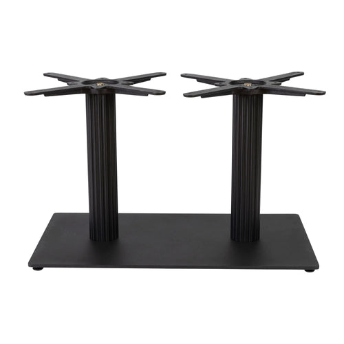 Boston Coffee Height Table Base Large Rectangular Fluted Black Side