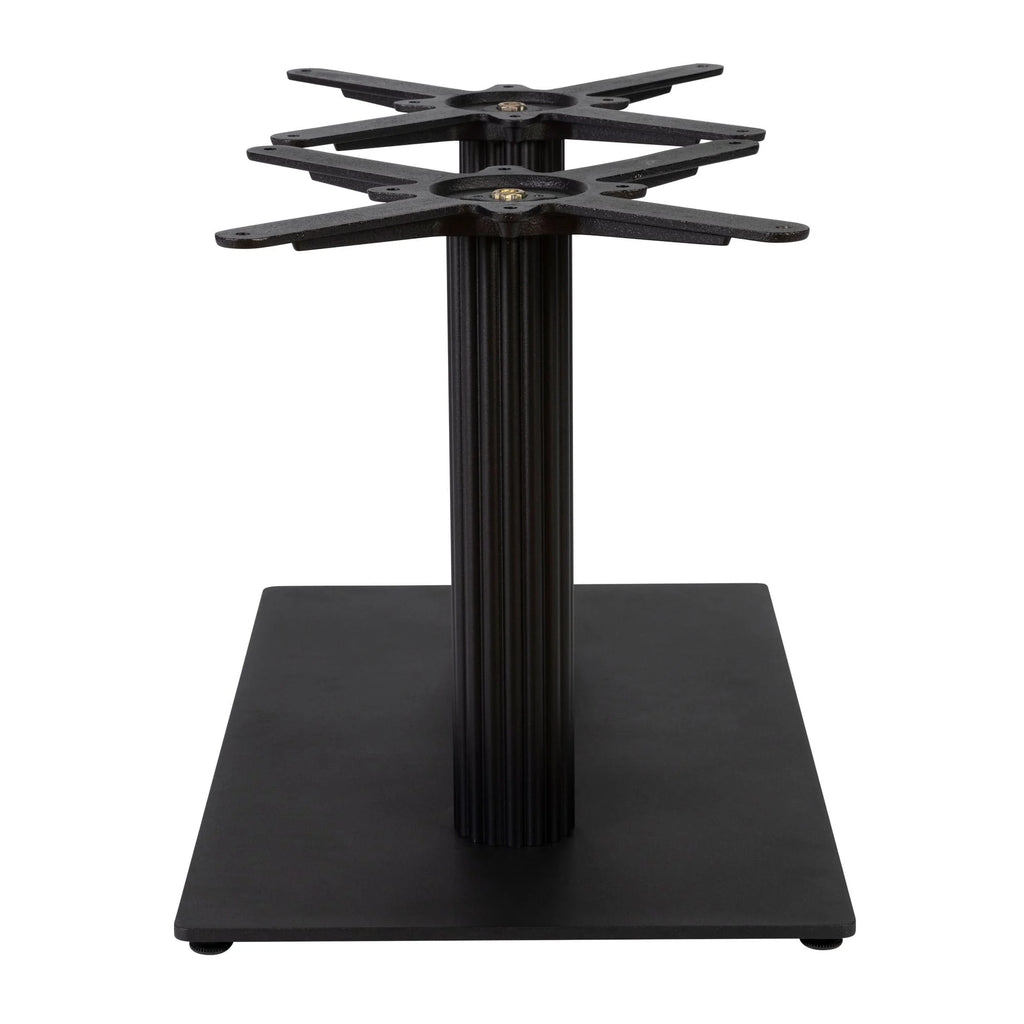 Boston Coffee Height Table Base Large Rectangular Fluted Black Side
