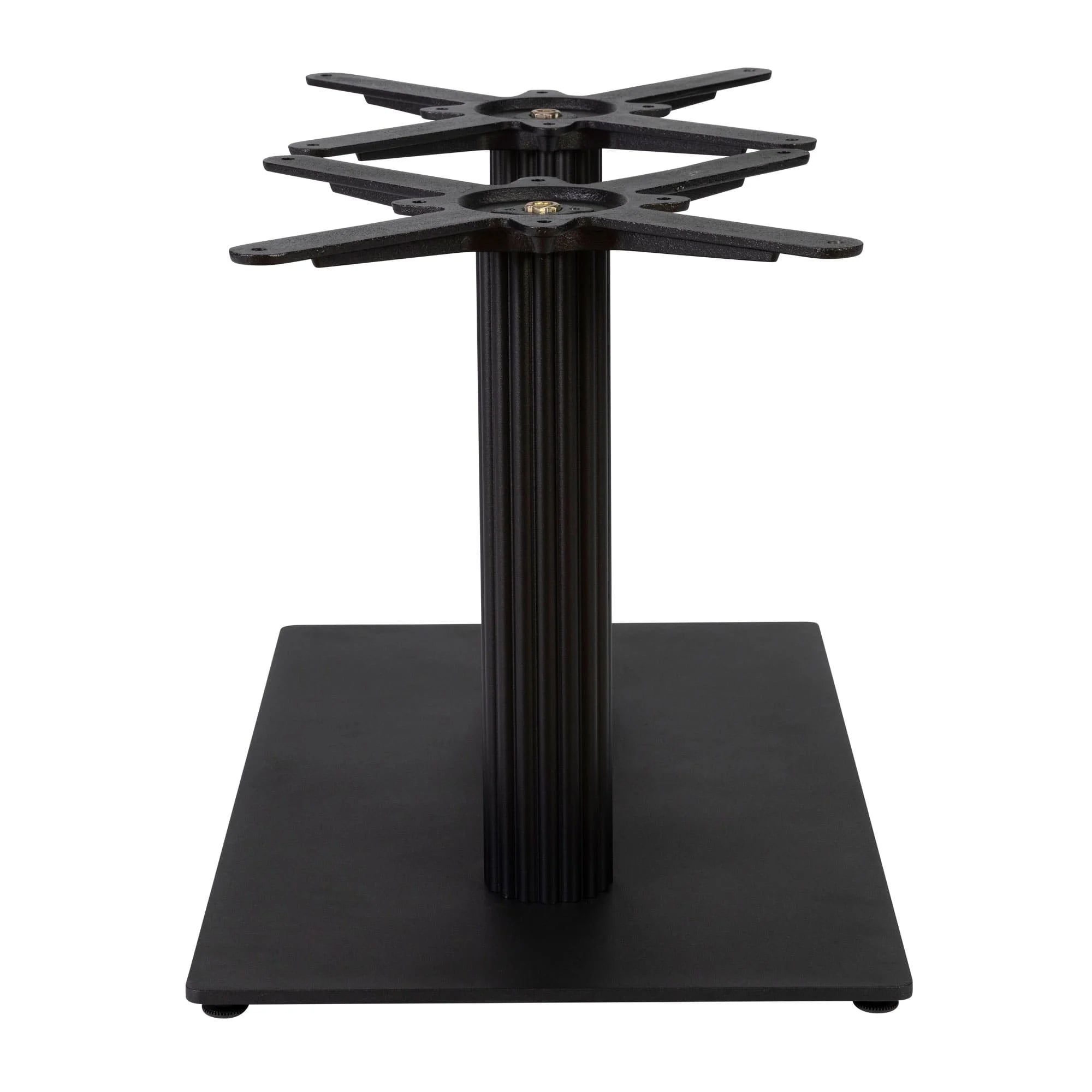 Boston Coffee Height Table Base Large Rectangular Fluted Black Side