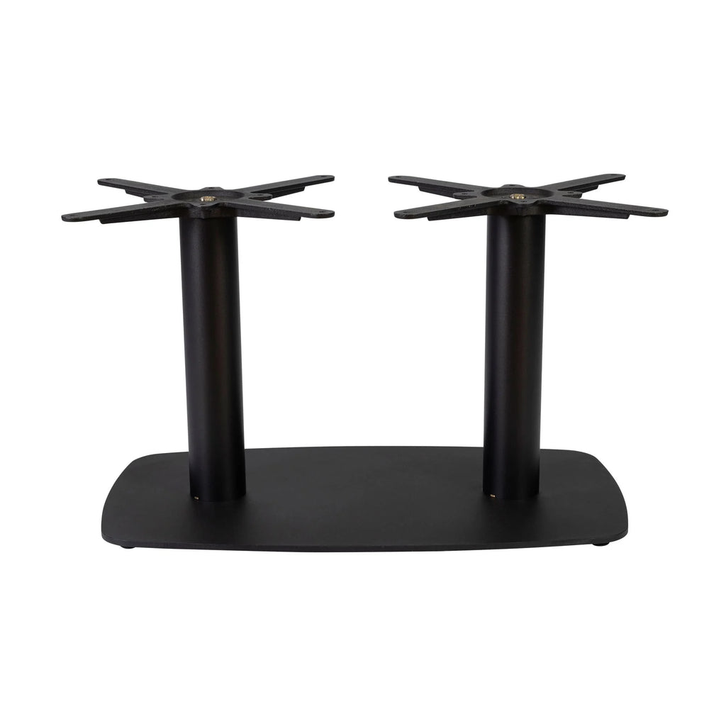 Boston Coffee Height Table Base Large Rectangular Radius Edges Black Side