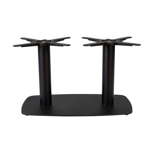 Boston Coffee Height Table Base Large Rectangular Radius Edges Black Side