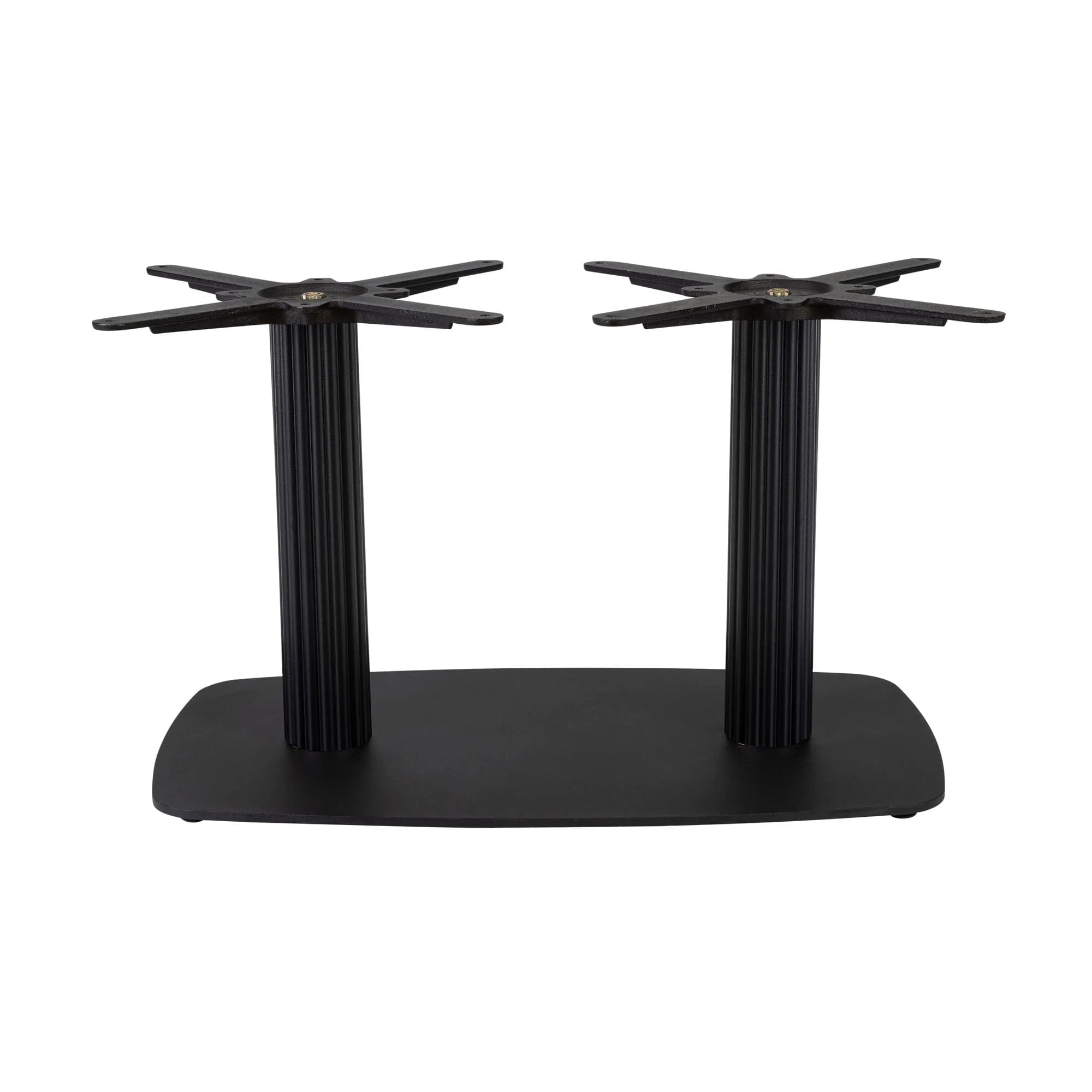 Boston Coffee Height Table Base Large Rectangular Radius Edges Fluted Black Side