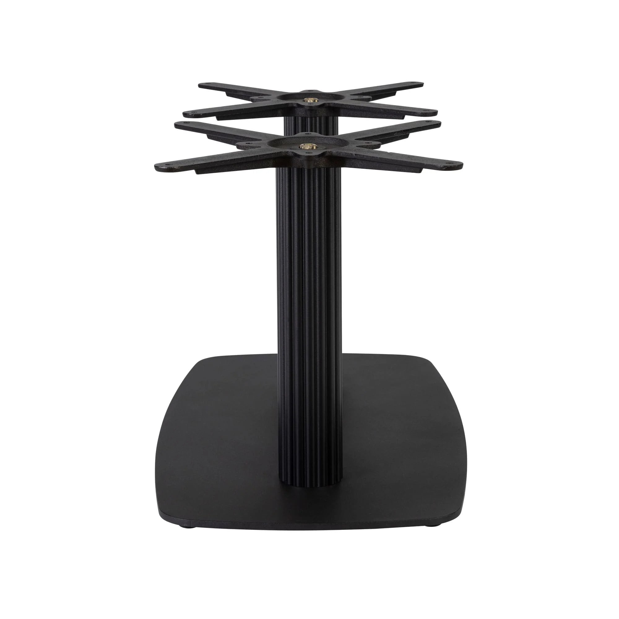 Boston Coffee Height Table Base Large Rectangular Radius Edges Fluted Black Side