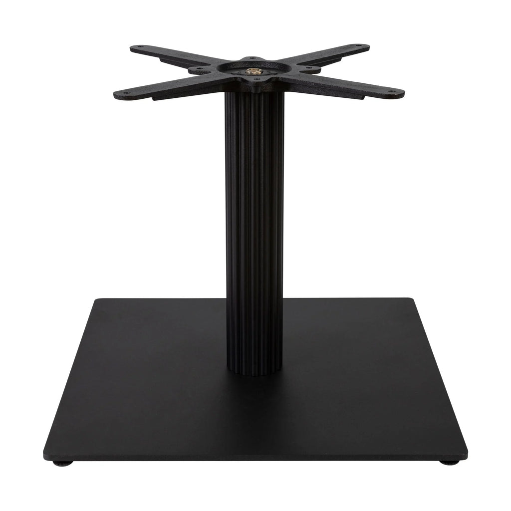 Boston Coffee Height Table Base Large Square Fluted Black Side
