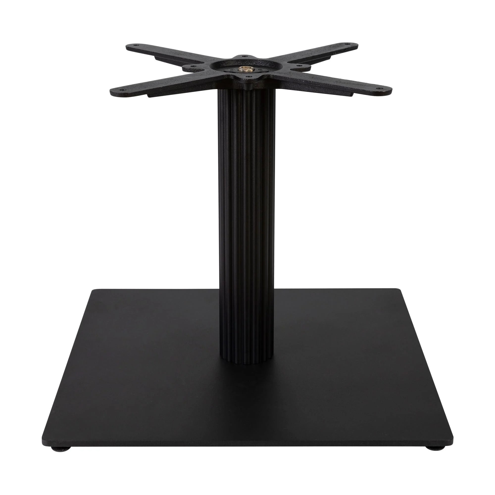 Boston Coffee Height Table Base Large Square Fluted Black Side