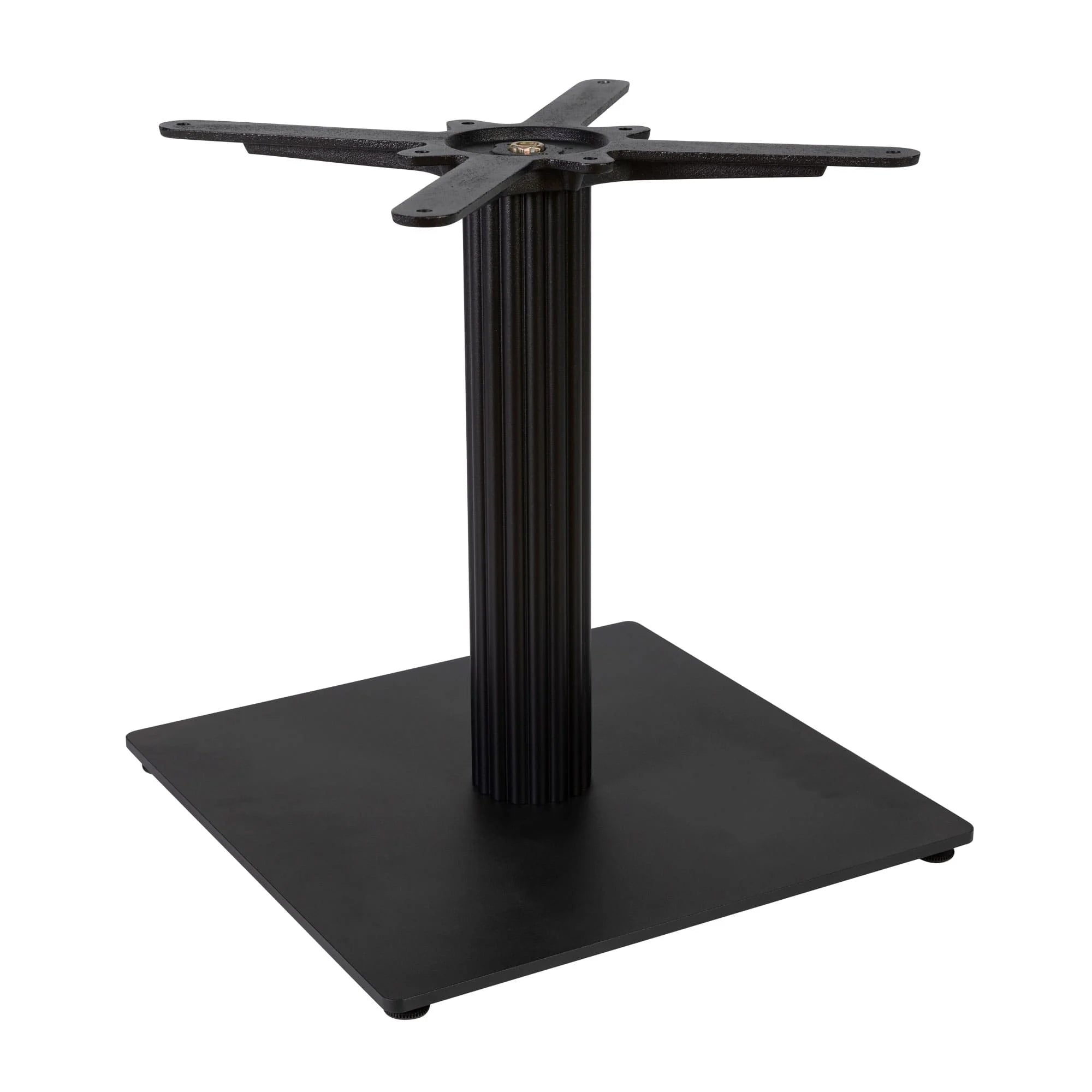 Boston Coffee Height Table Base Small Square Fluted Black