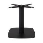 Boston Coffee Height Table Base Small Square Fluted Radius Edges Black Side
