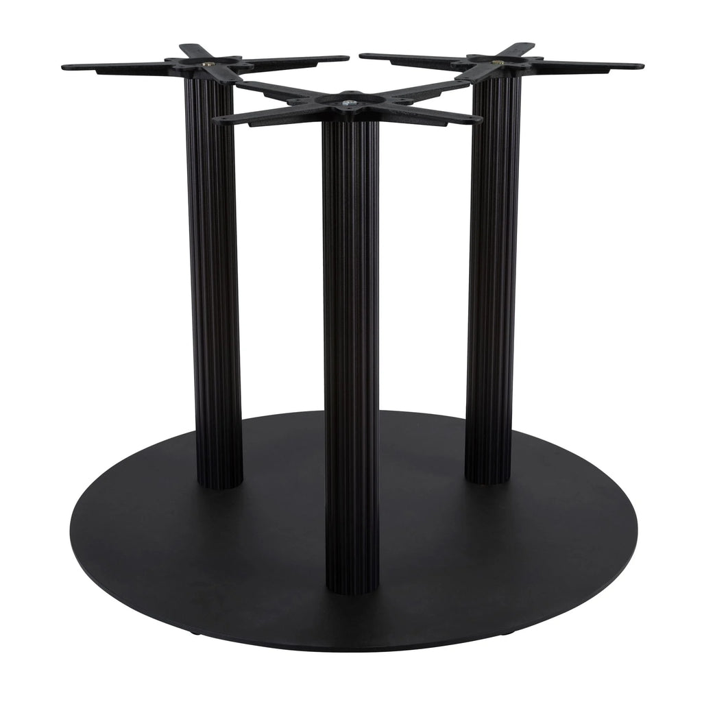Boston Dining Height Table Base Extra Large Round Fluted Black