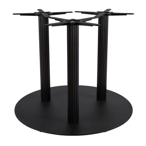 Boston Dining Height Table Base Extra Large Round Fluted Black