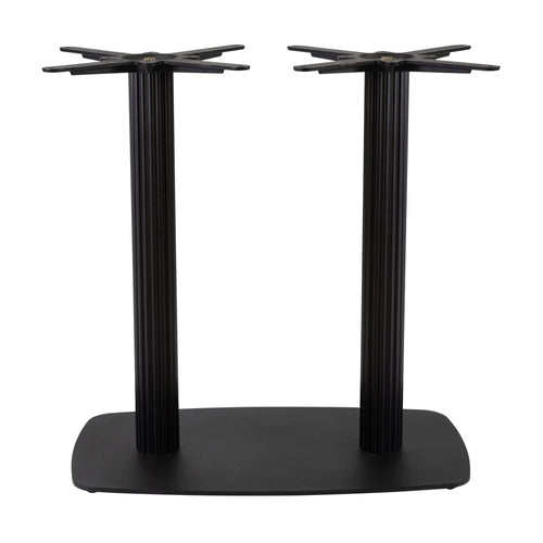 Boston Dining Height Table Base Large Rectangular Radius Edges Fluted Black Side