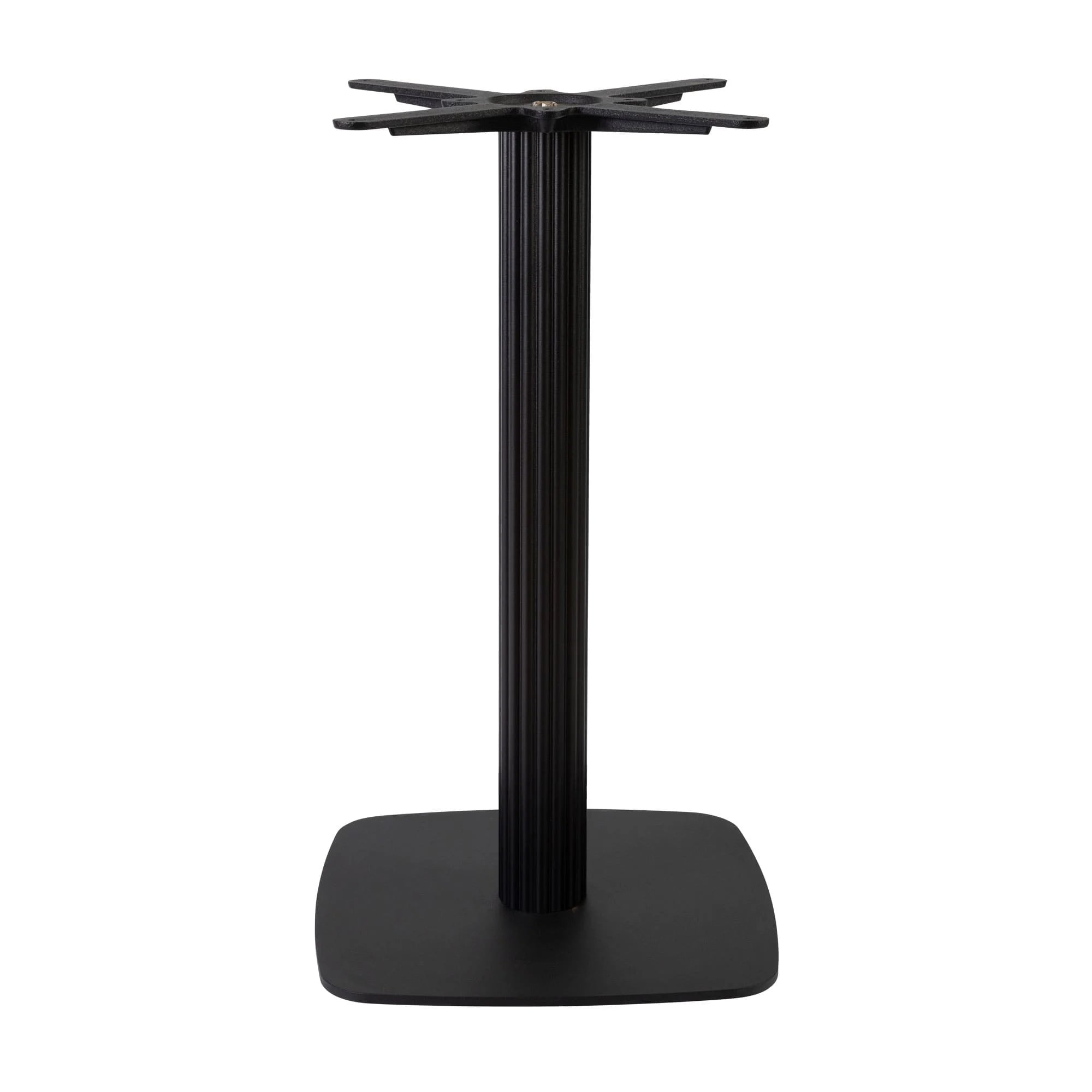 Boston Dining Height Table Base Small Square Radius Edges Fluted Black Side