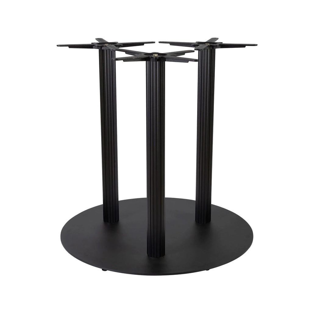 Boston Mid Height Table Base Extra Large Fluted Round Black