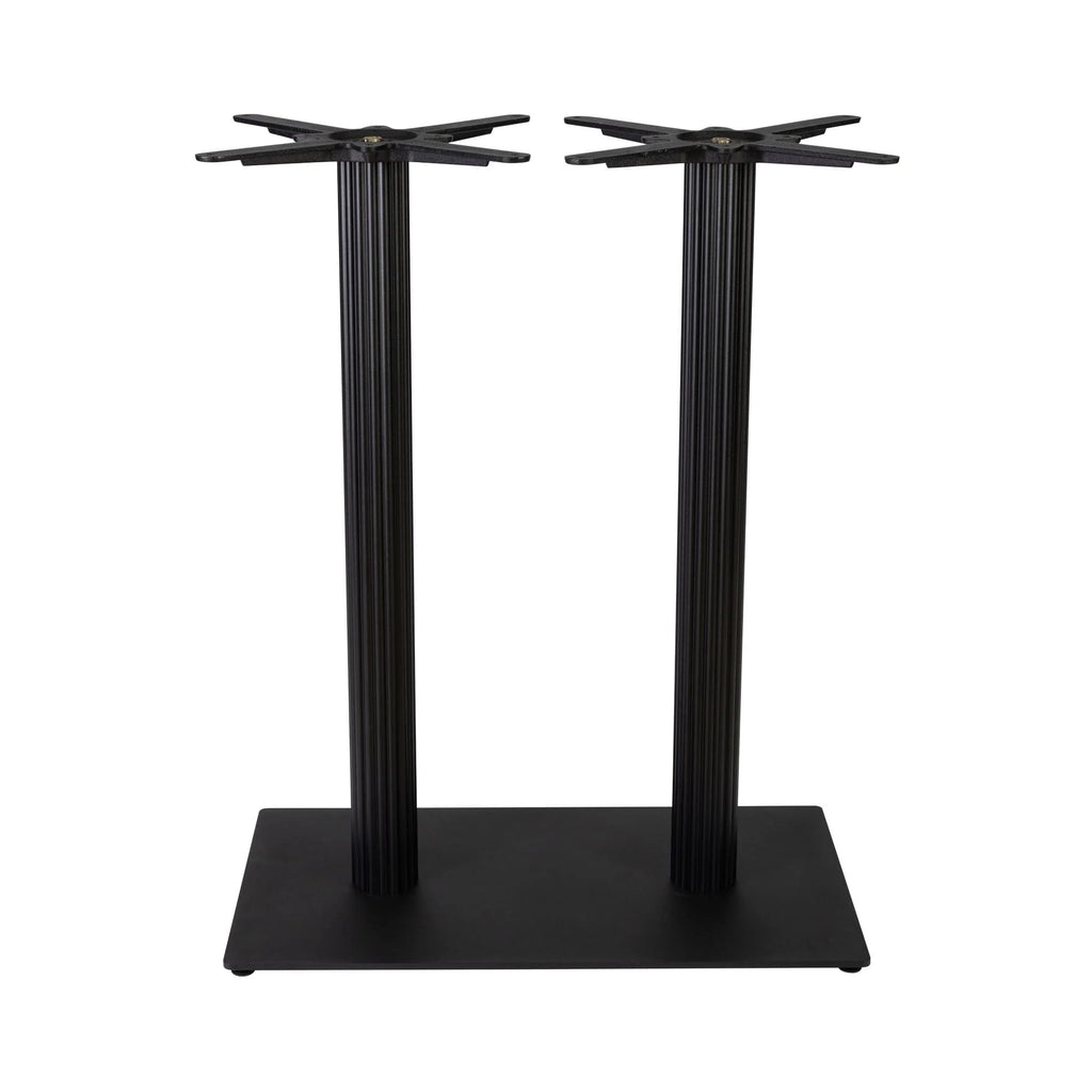 Boston Mid Height Table Base Large Rectangular Fluted Black Side