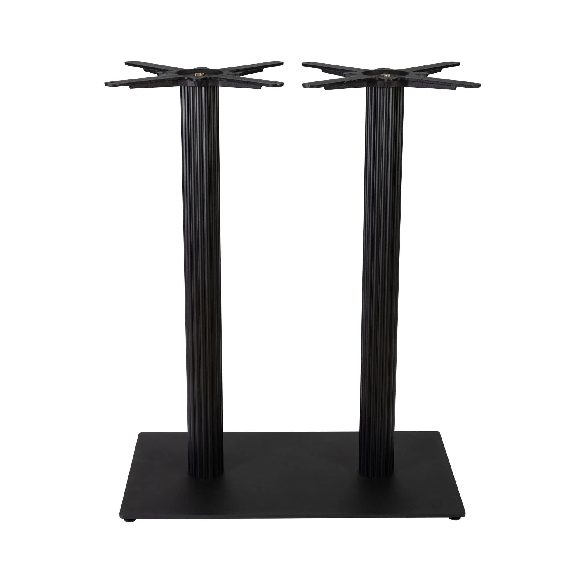 Boston Mid Height Table Base Large Rectangular Fluted Black Side