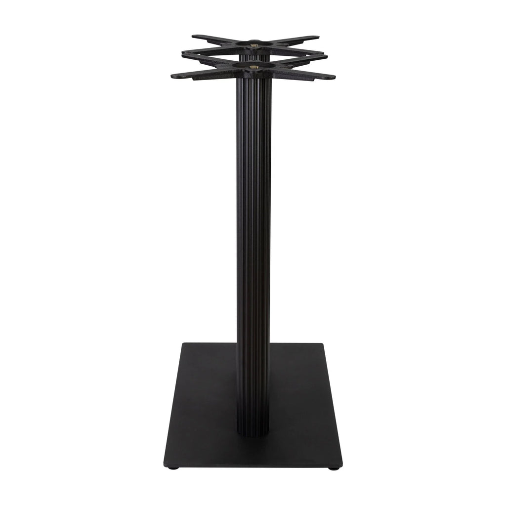 Boston Mid Height Table Base Large Rectangular Fluted Black Side
