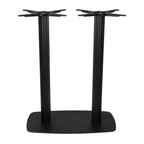 Boston Mid Height Table Base Large Rectangular Fluted Radius Edges Black Side