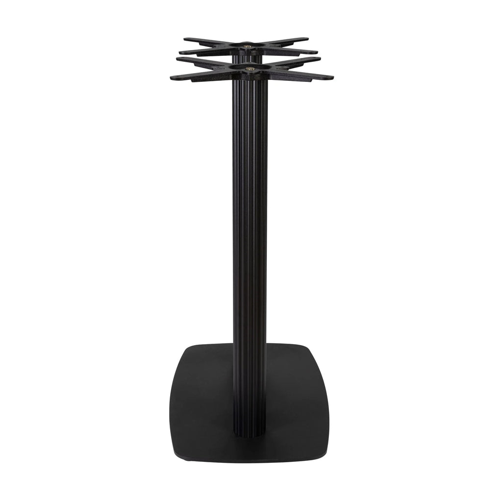 Boston Mid Height Table Base Large Rectangular Fluted Radius Edges Black Side
