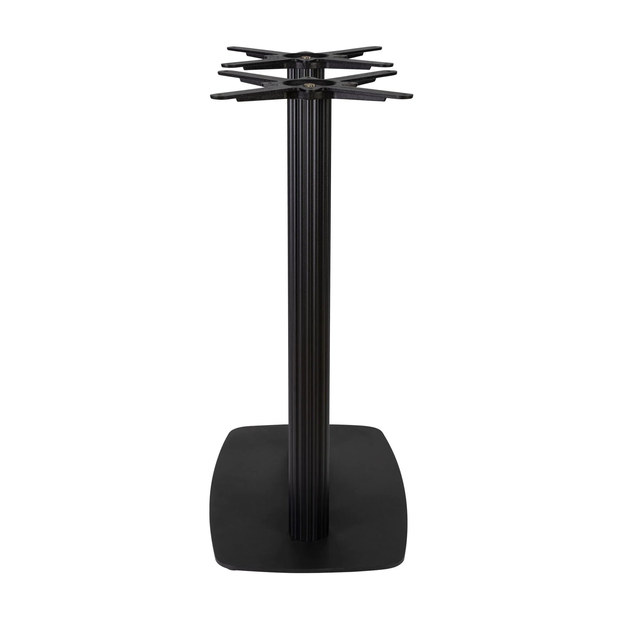 Boston Mid Height Table Base Large Rectangular Fluted Radius Edges Black Side