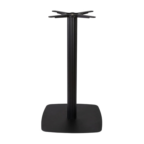 Boston Mid Height Table Base Large Square Fluted Radius Edges Black Side