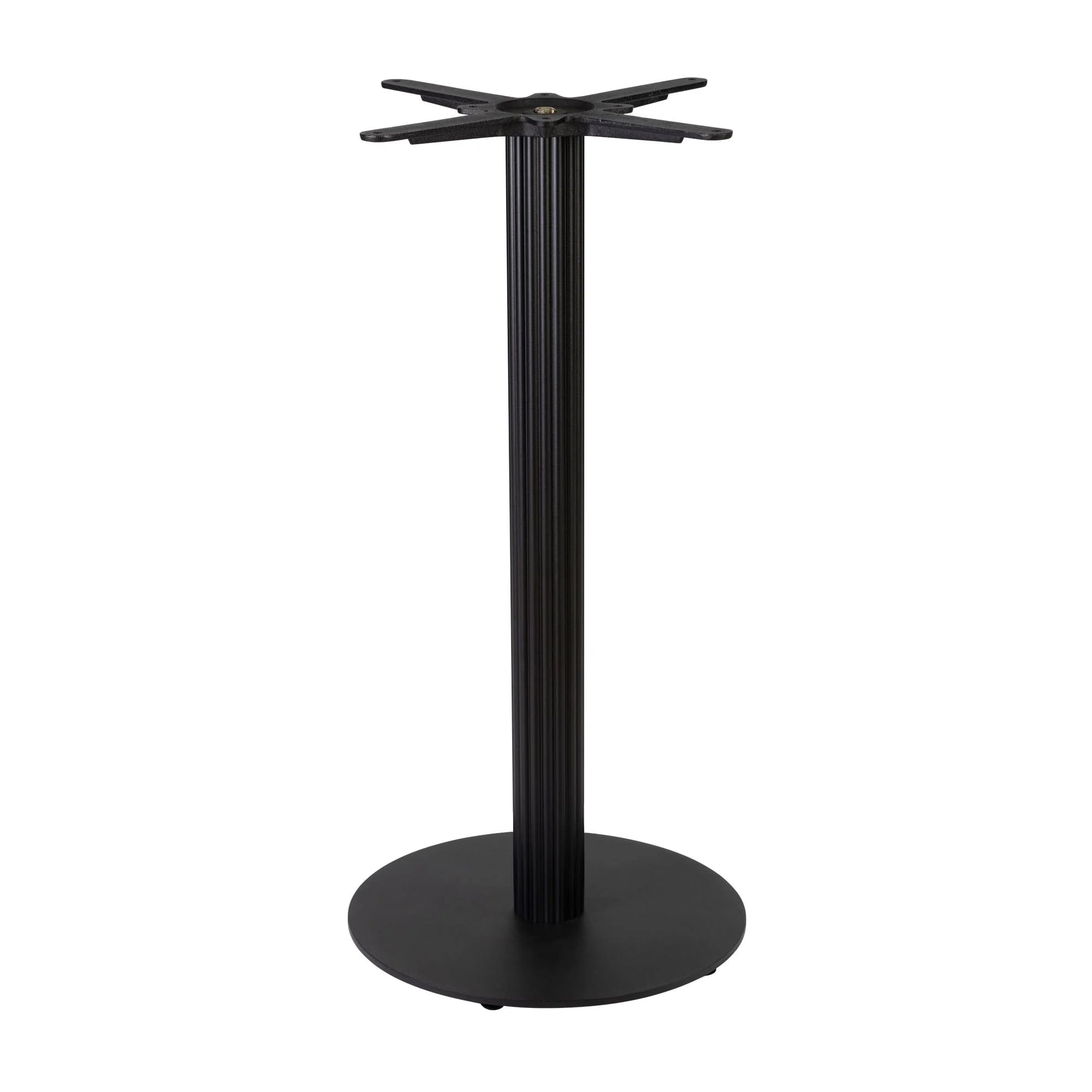 Boston Mid Height Table Base Small Round Fluted Black
